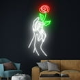 thumbnail image 3 of Handmadetneonsign Rose Flower Hand Led Sign, Hands Rose Flower Neon Sign, Rose Hand Neon Light, 3 of 5