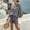 Dark Gray women's boho beach outfit a1, variant on Cagogo Women's 2 Piece V Neck Batwing Sleeve Blouse Set Elastic Waisted Shorts Casual Summer Boho Beach Loose Tops Pants Lounge Outfits Travel Cruise Vacation Clothes, Dark Gray S