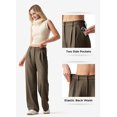 thumbnail image 4 of Pantalones de trabajo Willit de pierna ancha y cintura alta para mujer, color marrón rojizo, XXL, 4 of 6