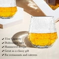 thumbnail image 3 of Hammered Diamond Shaped Whiskey Glasses [Set of 6] By Kitchen Lux- 11oz Old Fashioned Bourbon / Wine Geometric Glasses- Lead-Free & Dishwasher Safe Whiskey Glass Set- Great Whiskey Gift For Men, 3 of 6