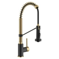 KRAUS Bolden Touchless Sensor Commercial Style 2-Function Single Handle Pull Down Kitchen Faucet in Brushed Brass / Matte Black