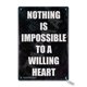 thumbnail image 1 of Nada es imposible Corazón Listo Metal Retro Espejo Decoración Artesanía Letrero para Hogar Cocina Baño Granja Jardín Tamaño: 8 x 12 Pulgadas, 1 of 4