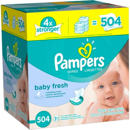 Pampers Baby Fresh Wipes, Refills, 7 packs of 72 (504 count)