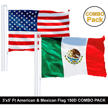 G128 3x5FT USA American & California State Flag Set - 100% Polyester With Brass Grommets