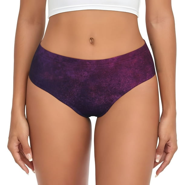 Fotbe Black Dark Blue Purple Calzones Estampados para Mujer – Ropa Interior de Algodón, Cómoda, Suave y Elástica-Medium