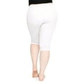 thumbnail image 3 of Stretch Is Comfort Women's Cotton Knee Length Leggings White 5X, 3 of 6