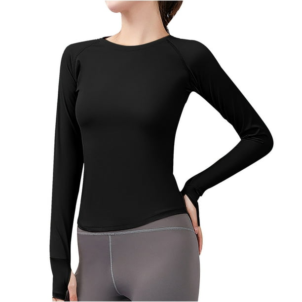 Women Yoga Top Long Sleeve Sport Blouse Quick Dry Fitness T-Shirt Activewear