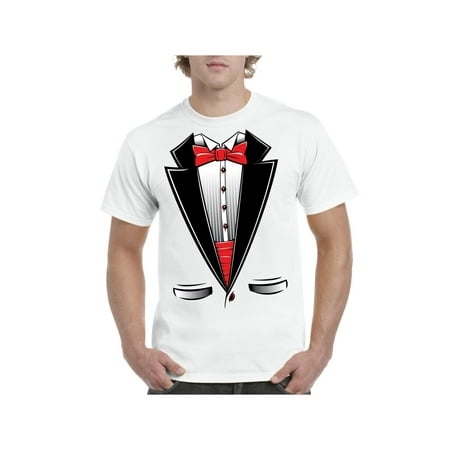 Short Sleeve Bow Tie - Tuxedo Bow Tie Prom Graduation Party Costume Men's Short Sleeve T-Shirt