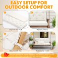 thumbnail image 4 of 2-3 Seater Porch Swing Cushions with Backrest 60 x 40 x 4 Inch Thick Outdoor Waterproof Bench Pad Patio Swing Replacement Cushion, Split Design, Soft for Garden, Lawn, Backyard(Natural White), 4 of 18