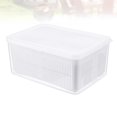 thumbnail image 3 of Household Kitchen Refrigerator Food Fruit Preservation Box Crisper Sealed Storage Box Rectangular Drain Transparent Storage Container (4.5L White), 3 of 8