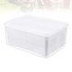 thumbnail image 2 of EeaseMX Refrigerador de cocina para el hogar, caja para conservar alimentos y frutas, recipiente hermético, rectangular, transparente y con drenaje (1,5 l, blanco), 2 of 7