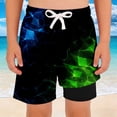 thumbnail image 4 of Rggeeun Boys Swimwear Color Block 3D Style Swim Trucks With Drawstring Adjustable Elastic Relaxed Fit For Summer Splash Fun Casual Bathing Suit,Multicolour,9-10 Years, 4 of 4