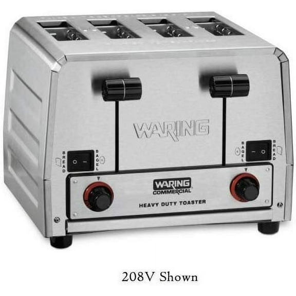 Waring Commercial WCT850RC Heavy Duty Bread and Bagel Toaster, Silver
