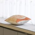 thumbnail image 6 of 16" Handwoven Cotton Throw Pillow Cover with Ribbed Line Dots and Wave Border, Coral, 6 of 8