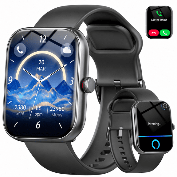 Smart Watch for Men Women, 1.91" Touch Screen Smartwatch for Android iPhone, Alexa Built-in, Fitness Tracker with Bluetooth Call, 100 Sports Modes, IP68 Waterproof, Sleep Monitor