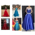 thumbnail image 6 of ETHAN Girls Satin Off The Shoulder for Pageant Dresses Long Princess Birthday Formal Party Ball Gowns with Pockets Blue Size 14, 6 of 7