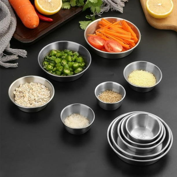 Goriertaly Stainless Steel Multifunctional Dipping Bowl Lightweight And Portable Solution Durable Sauce Cups 10cm sanding 1Set Walmart