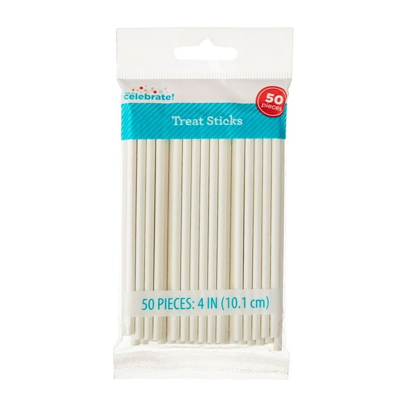 4" White Paper Treat Sticks, 50 Count, by Way To Celebrate