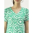 thumbnail image 6 of DressBerry Women's Printed Cotton Poplin Short Puffed Sleeves Blouse Buttoned Closure V Neck Lightweighted Casual&nbsp;Summer Wear Waist Length Regular Top, 6 of 7