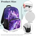 thumbnail image 7 of KUIFORTI Purple Wolf Kids Backpack Girls Bookbag 17 Inch Polyester School Bag with Side Pockets Front Pockets Comfortable Back to School Supplies, 7 of 7