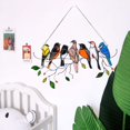 thumbnail image 3 of Multicolor Birds on a Wire High Stained Suncatcher Window Panel Bird Series Ornaments Pendant Colorful bird Home Decoration Gift, 3 of 10