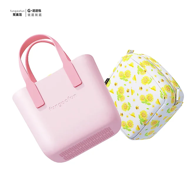 FUNGOOFUN Sac de Mode pour Femme Couleurs Bonbons Sacs de Courses Imperméables Sac de Rangement EVA Sac à Main
