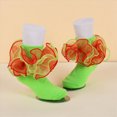 thumbnail image 6 of Big Ruffle Ankle Socks Baby Kids Double Lace Turn Cuff Sock for Girls Cute Frilly Dress Socks 0-6 Months 6-12 Months 2T 3T 4T 5T 6T 7T 8T 9T 10T Kids, 6 of 9