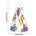 thumbnail image 2 of Dailycode Kitchen Wash Cloths with Hanging Loops Absorbent Absorbent Quick Drying Hand Towels, 2 Pack, Purple Yellow Green Grapes, 2 of 7