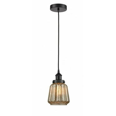616-1PH-BK-G146-LED-Innovations Lighting-Chatham - 1 Light Mini Pendant In Art Deco Style-11 Inches Tall and 7 Inches Wide Matte Black Mercury