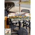 thumbnail image 5 of Outdoor Tablecloths with Umbrella Hole & Zipper, Pig Sunflowers 60x60 Inch Square Tablecloths, Yellow Floral Black White Checkered Rustic Waterproof Table Cloth, Patio/Pool/Picnic Table Covers, 5 of 8