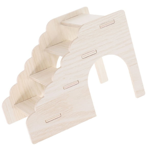 PAMINGONO Small Pet Ladder Wooden Ladder Beige 1Pack 4.9x4.3in