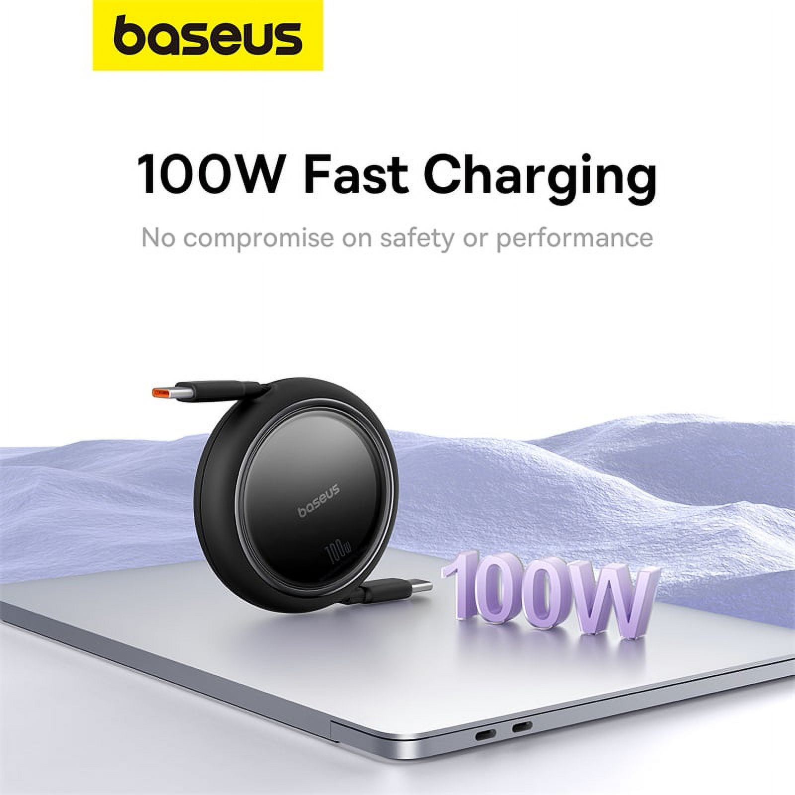 Baseus 100W Retractable Fast Charging Cable 3-in-1 USB-C To IPhone/Micro USB, 1.7M