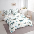 thumbnail image 3 of jejeloiu Cartoon Airplane 7-Piece Bedding Comforter Set,Vintage Aircraft Theme King Bedding Sets,Blue Stars Pattern Bed Sheets For Boys Kids,Breathable Home Decor Reversible, 3 of 8