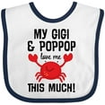 thumbnail image 3 of Inktastic Gigi and Poppop Love Me Crab Boys or Girls Baby Bib, 3 of 4