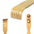 thumbnail image 4 of 2 PC Bamboo Wood Back Scratcher Massager 18.5" Self-Massager Sturdy Stick Roller, 4 of 5