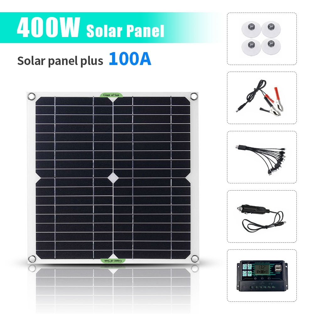 DFITO 200 Watts Portable Solar Panel Kit, 100A 12V Portable Solar Panel Battery Charger with Controller for Caravan RV Boat