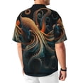 thumbnail image 3 of Men's Short Sleeve Shirts Casual Button Down Beach Summer Tops, Octopus Twisted Tentacles Art, 3 of 5