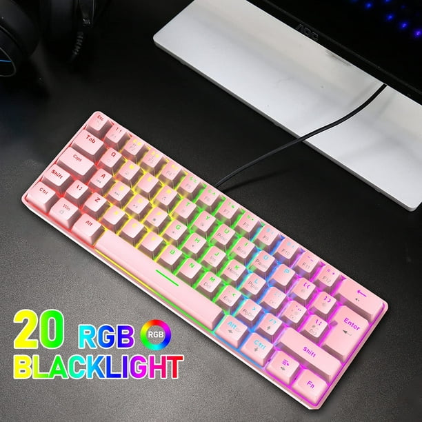 axGear Clavier de jeu RGB LED rétro-éclairé Gamer USB filaire clavier  silencieux silencieux 
