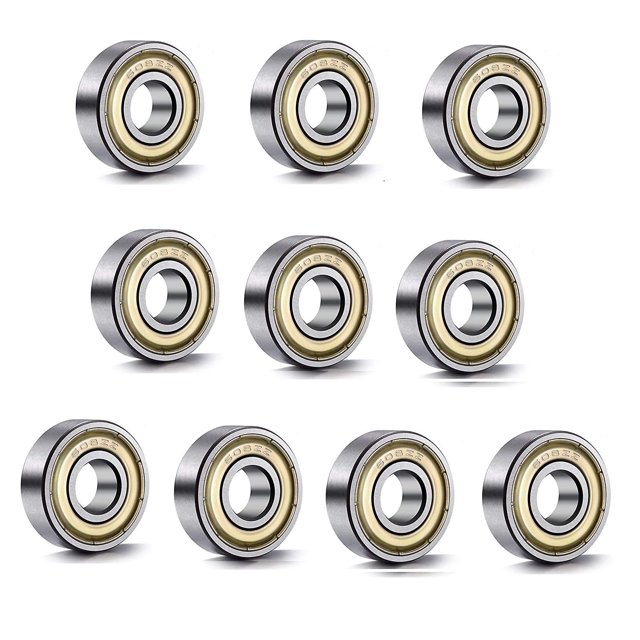 Rodamientos de bolas 608 Zz (10 unidades), rodamientos de bolas de monopatín de doble protección en miniatura con ranura profunda de metal (8x22x7mm),11 Afortunado Sencillez