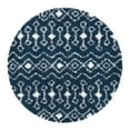 thumbnail image 2 of Unique Loom Moroccan Trellis Shag Collection Area Rug - Meknes (6' 1" Round Navy Blue/Ivory), 2 of 6