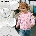 thumbnail image 5 of Yuyamidu Pink Donut Sweatshirt Toddler Girl 1T 2T Ruffle Shoulder Long Sleeve Top Lightweight Crewneck Pullover Sweatshirts Casual Fall Tops Kids Everyday Athletic Clothes, 5 of 8