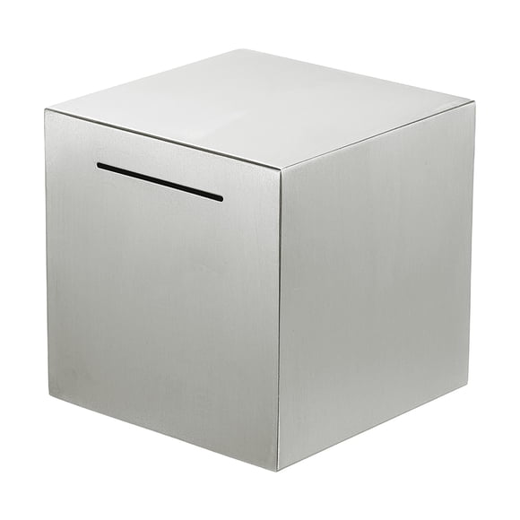 Piggy Bank for Adults, Silver Metal Piggy Bank Money Saving Box, 5.91 Inch