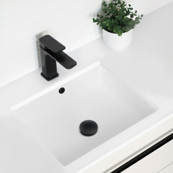 STYLISH Rectangular Undermount Porcelain Bathroom Sink with two Overflow Finishes included