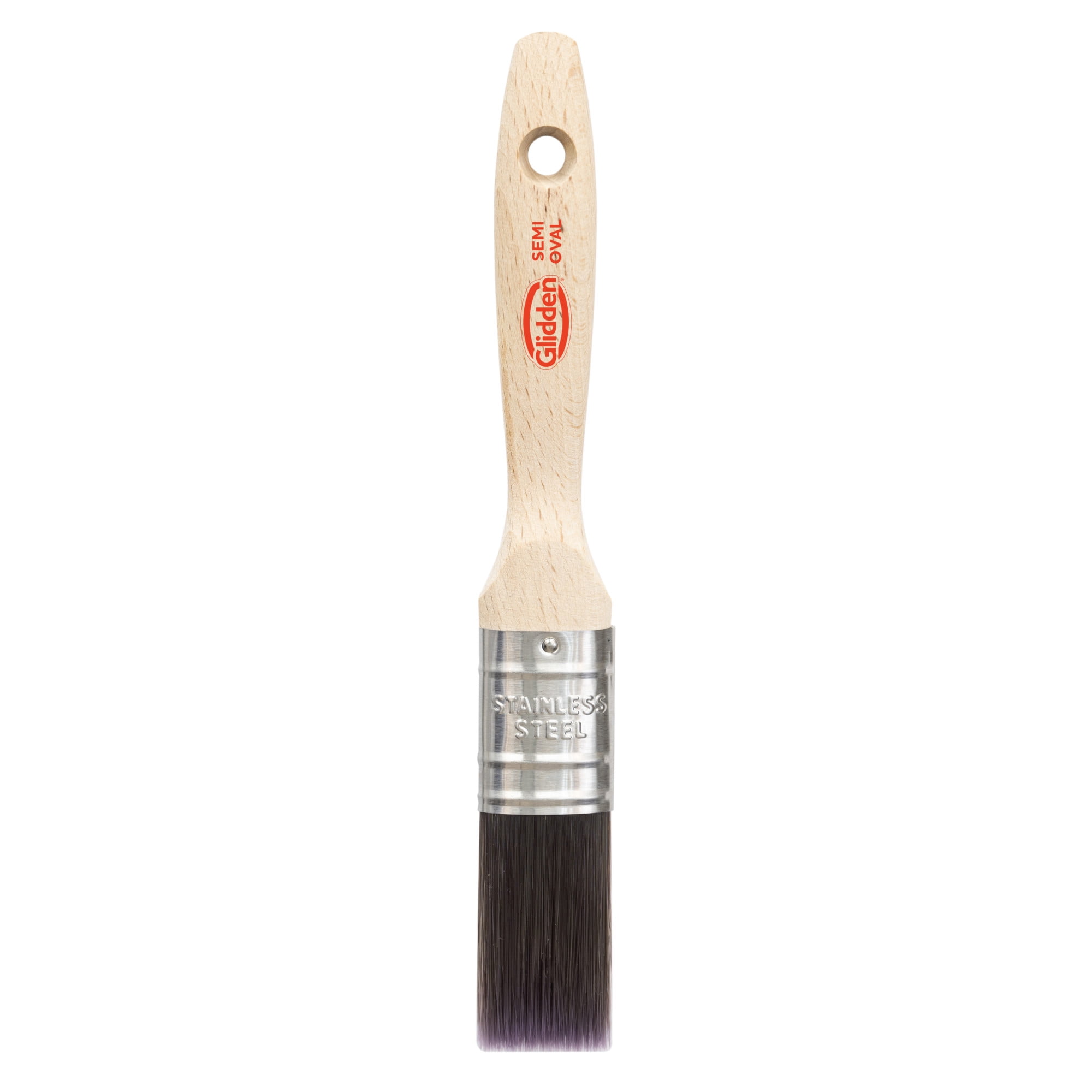 Glidden Semi-Oval Paint Brush with Wood Handle, Flat Sash, 1 Inch