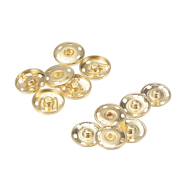 Unique Bargains 25mm Copper Sew-on Snap Buttons Fastener Golden Tone 20 Sets