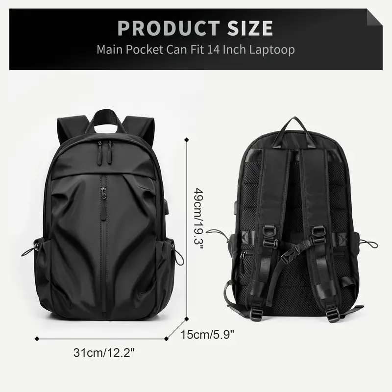 Men Commute Casual Dual Layer Backpack Large Capacity Backpack School Bag