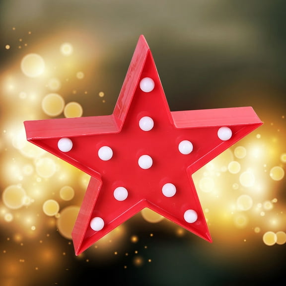 Masteelf Red Plastic Star Table Lamp for Decoration and Illumination 6.5 Inches