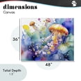 thumbnail image 4 of Stupell Industries Coastal Neon Jellyfish Underwater Canvas Art, 48 x 36, by Shelly Craig, 4 of 8