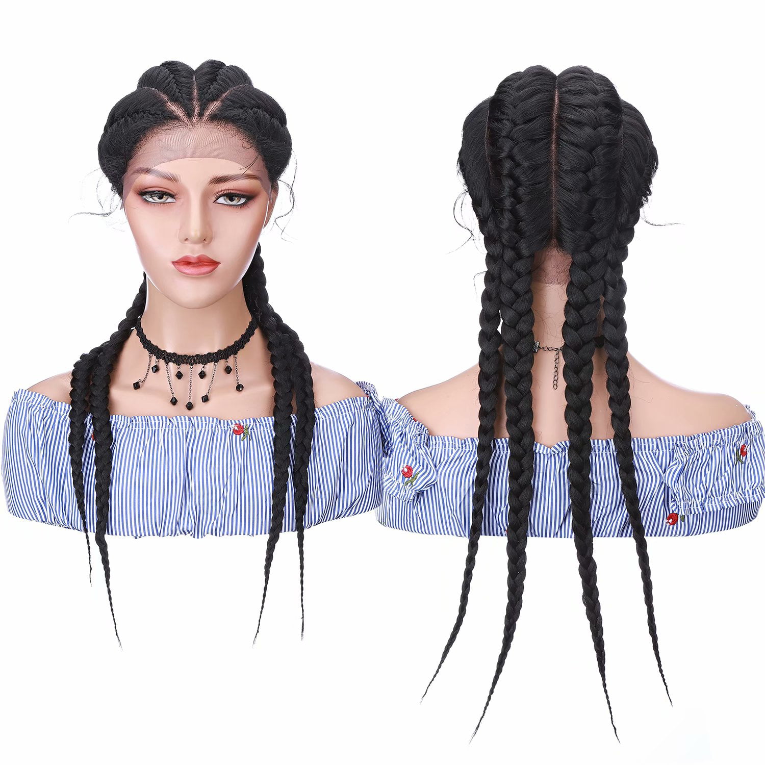 Healthlif Hand Braided Wig For Black Women Swiss Lace Front Mirco Twist  Cornrow Lace Braids Wig With Baby Hair Natural Hairline Premium Quality