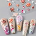 thumbnail image 5 of 5D Embossed Nail Art Stickers Decals Summer Nail Stickers, 2PCS Summer Nails Adhesive Decals Manicure Sliders Accessories for Women DIY Nail Art Decorations, 5 of 6